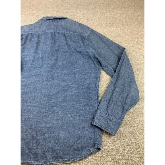 90s Vintage Levi’s Work Shirt Men's Large Blue Chambray Button-up - Picture 11 of 13